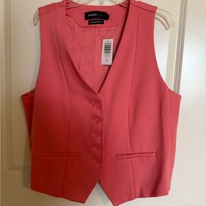 Studio by Torrid Coral Button-Up Vest